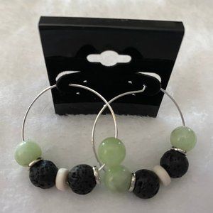 BOGO Magnolia Diffuser Hoop Earrings Lt. Green